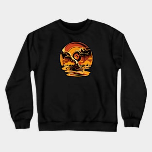 Earth Record Abstract Design Crewneck Sweatshirt